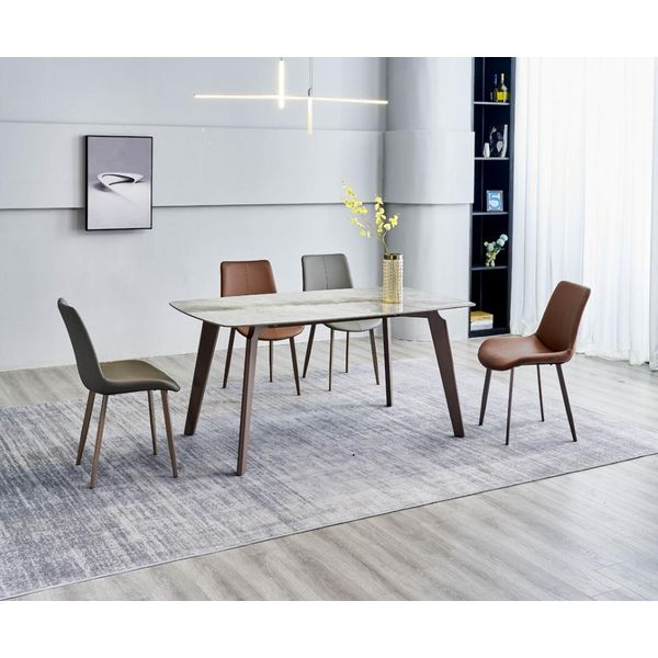 Tavolo Da Cucina Di Design Mobili Da Sala Da Pranzo Moderni Tavolo Da Pranzo 4X Sedie 5 Pz-image