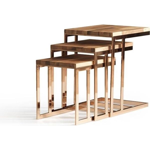 Tavolino Moderno Completo A 3 Pezzi Per L'arredamento Del Soggiorno Di Design-image