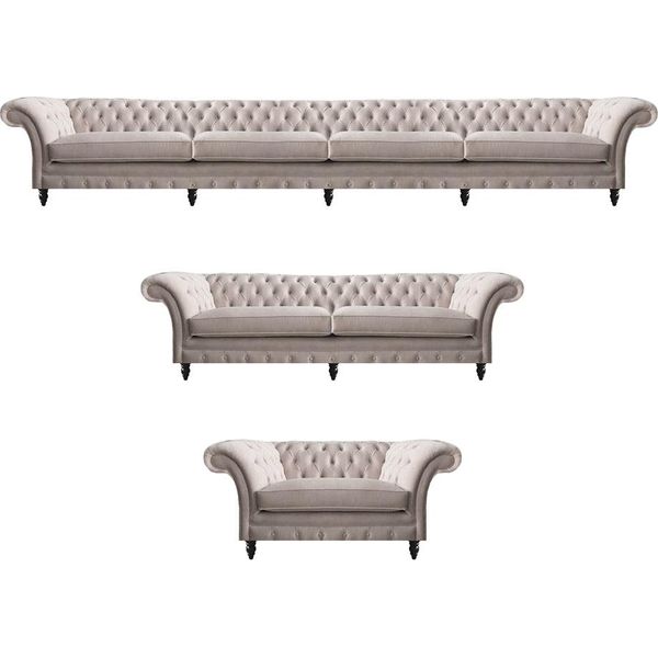 Lusso Divani Completi Divani Chesterfield Mobili Imbottiti Poltrone Arredamento Nuovo-image