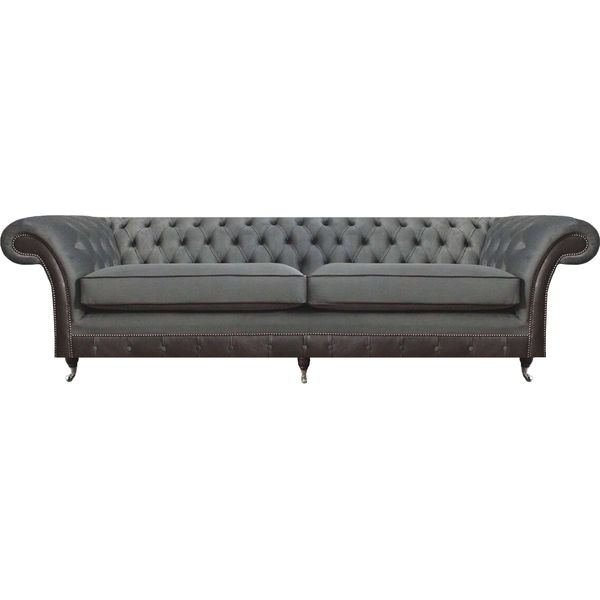 Divano Grigio A Due Posti Divano Di Design Imbottito Arredamento Chesterfield-image