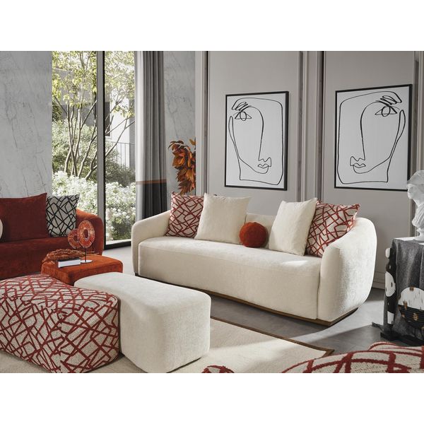 Divano 4 Posti Divano Imbottito Design Tessile Soggiorno Design Arredamento-image