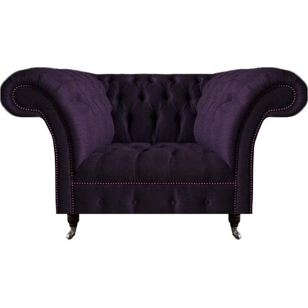 Mobili Imbottiti Poltrona Di Lusso Seduta Imbottita Divano Da Salotto Mobili Viola Chesterfield-image
