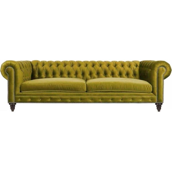 Giallo Soggiorno Moderno Chesterfield Tre Posti Mobili Creativi Tessuto Xxl-image