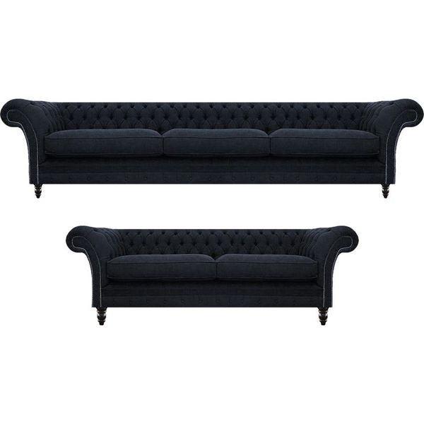 Divani Chesterfield Divano Chesterfield A Tre Posti Con Divano A Due Posti Soggiorno-image