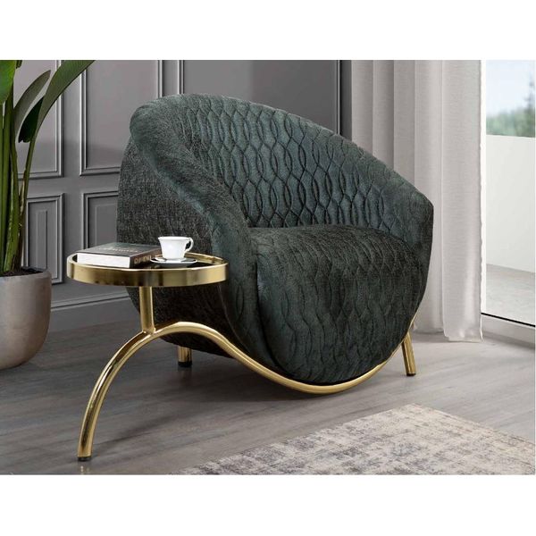 Poltrona Imbottita Verde Mobili Da Salotto Di Design Lussuosa Poltrona A 1 Posto-image