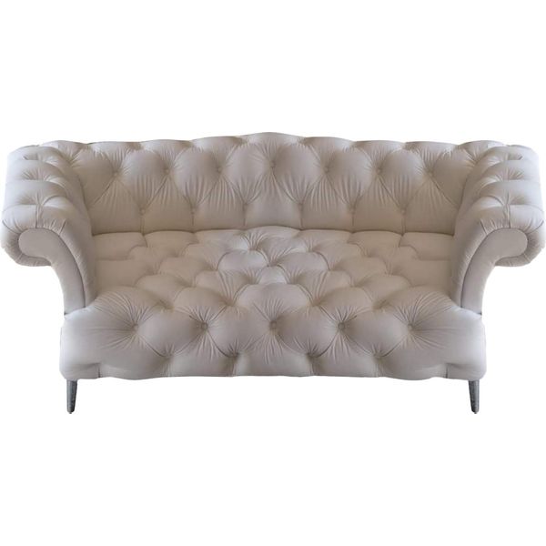 Divano Da Salotto Divano A Due Posti Imbottito In Pelle Mobili Imbottiti Moderni Chesterfield-image