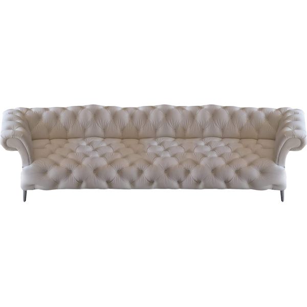 Chesterfield Bianco Quattro Posti In Pelle Nuovo Divano Divano Arredamento Soggiorno Moderno-image