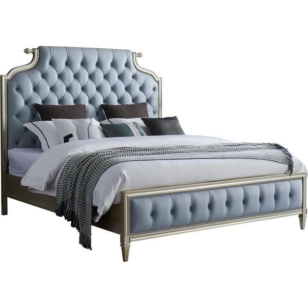 Letto Chesterfield In Vero Legno Letti Di Design Letti Classici Di Lusso Camera Da Letto Nuova-image