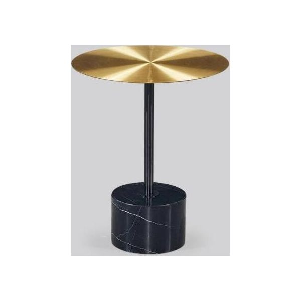 Tavolino Nero E Oro Tavolino Rotondo Portaoggetti Tavoli Da Salotto Nuovo-image