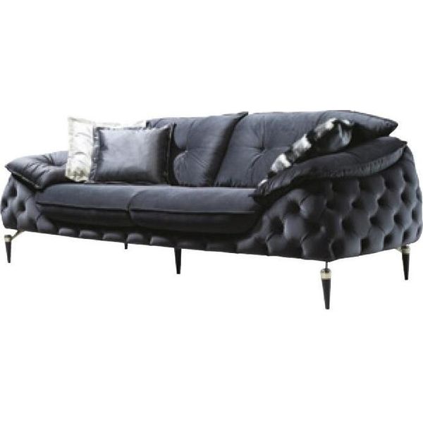 Divano Chesterfield A Tre Posti Imbottito Divani In Pelle Tessile Divani Mobili Nuovi-image
