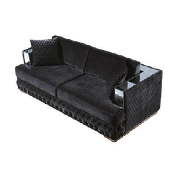 Divano Chesterfield A Tre Posti Divani Neri Divani In Pelle Tessile Divani Mobili Nuovi-image