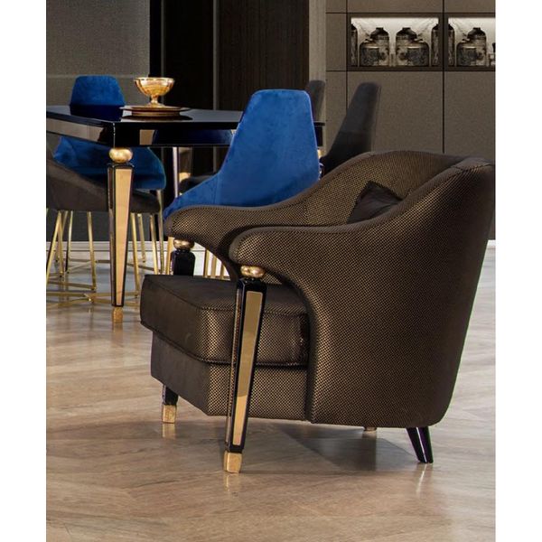 Poltrona Moderna In Tessuto Di Lusso Monoposto Imbottita Mobili Da Salotto Di Design-image