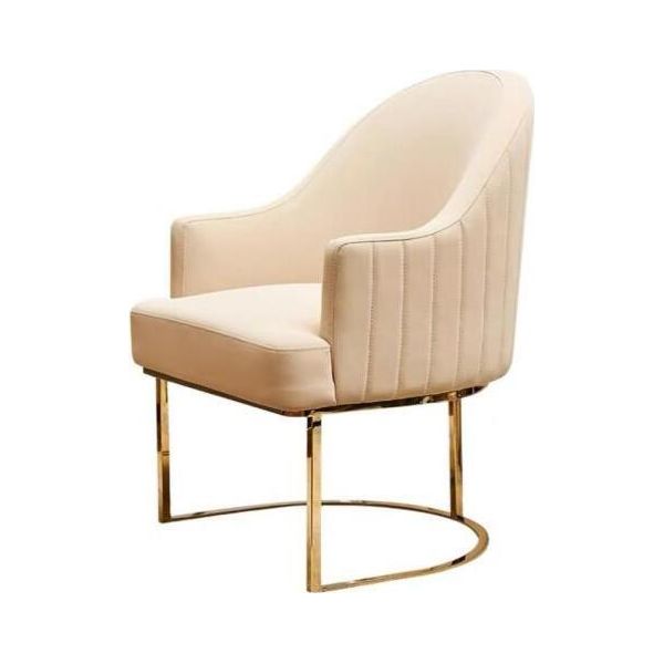 Sedia Per Sala Da Pranzo Beige Di Design Monoposto Arredo Tessile Sedie Imbottite-image
