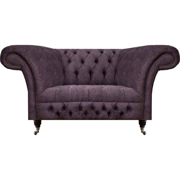 Poltrona Chesterfield Imbottita Mobili Soggiorno Sedile Imbottito Lusso Tessuto Nuovo-image