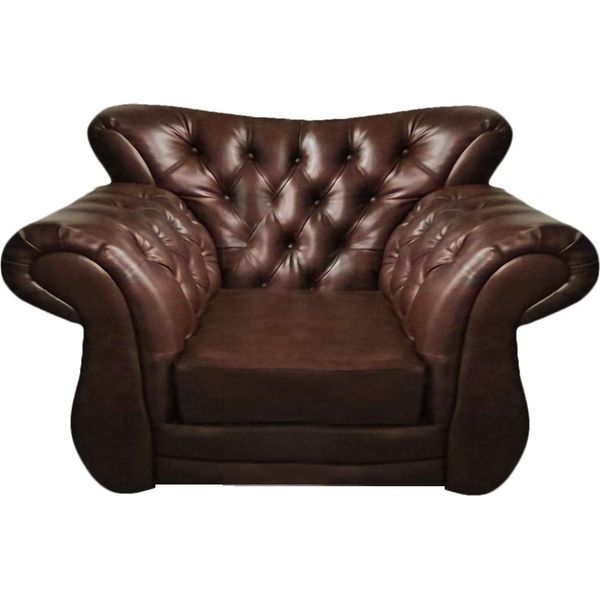 Poltrona Di Lusso In Pelle Salotto Mobili Imbottiti Seduta Imbottita Chesterfield-image