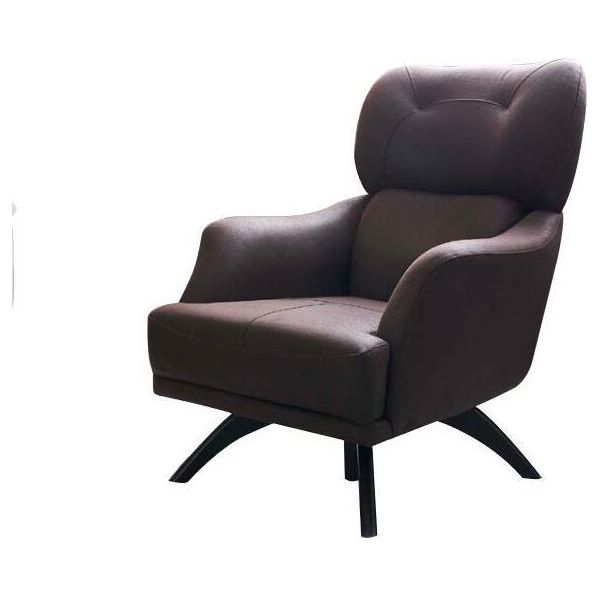 Poltrona Ad Ala Poltrona Monoposto Sedia Da Cocktail Tessuto Marrone Seduta Moderna-image