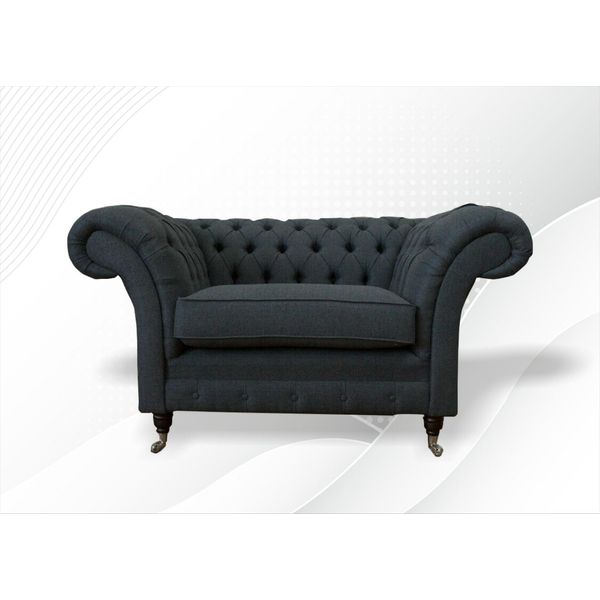 Poltrona Chesterfield Grigio Xxl Design Soggiorno Tappezzeria Divano Nuovo Lusso Creativo-image