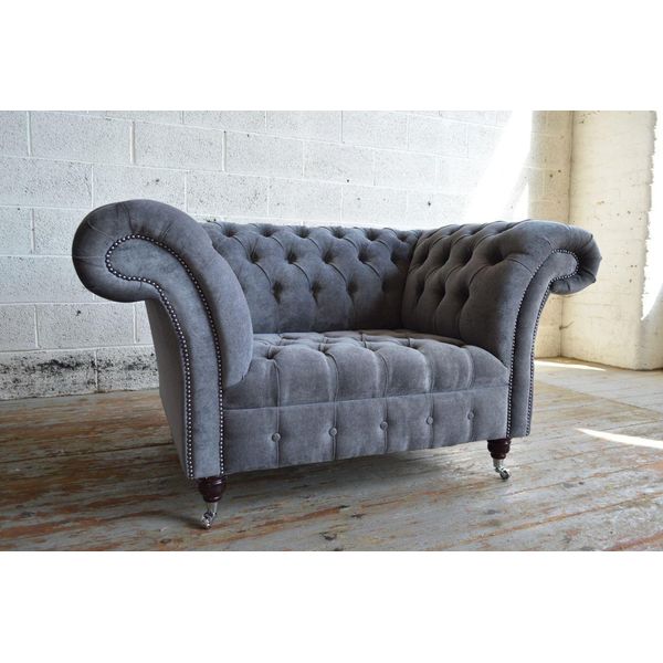 Poltrona Chesterfield Televisione Design Tappezzeria Divano Divano Chesterfield Tessile Nuovo D1-image