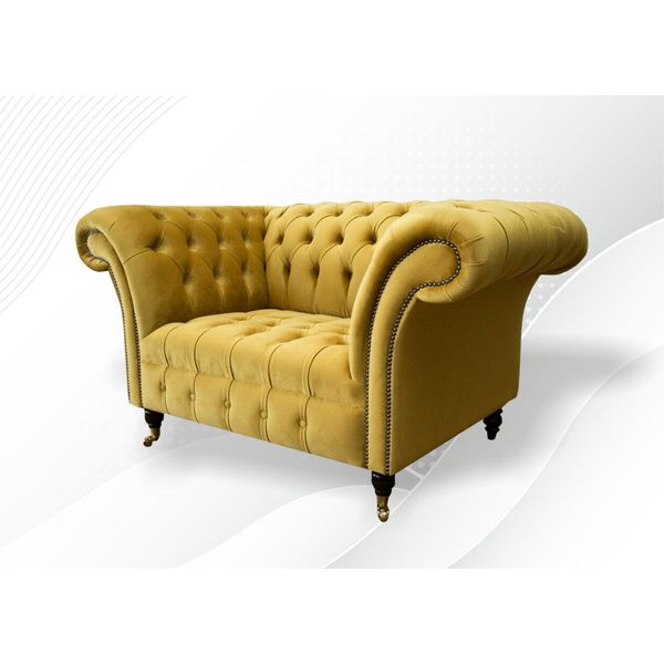 Divano Chesterfield 1 Posto Imbottitura Seduta Tessuto Pelle Divani Divani Divano-image