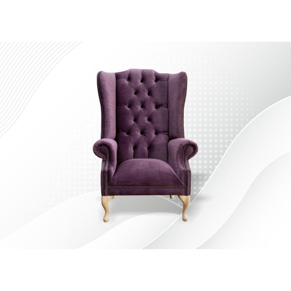 Chesterfield Wing Chair Poltrona 1 Posto Divano Divano Imbottito Divani In Pelle Tessile-image