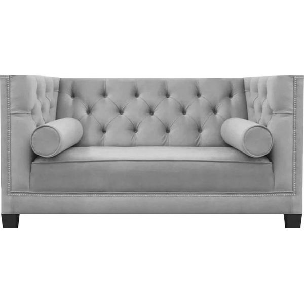 Divano Da Salotto A Due Posti Divano Di Lusso Chesterfield Sedile Imbottito In Tessuto-image