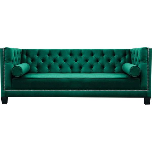 Soggiorno Divano Verde Divano A Tre Posti Mobili Di Lusso Chesterfield Nuovo-image