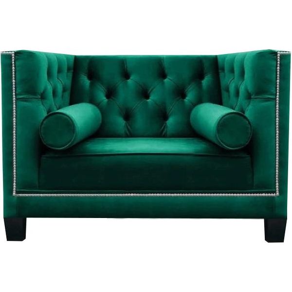 Poltrona Di Lusso Soggiorno Mobili Imbottiti Divano Sedile Chesterfield Verde Arredamento-image