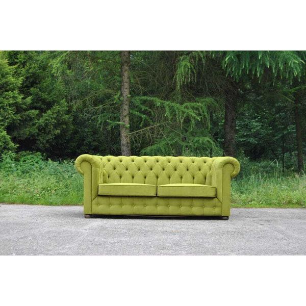 Divano Chesterfield 2 Posti Imbottitura Tessile Velluto Divano Seduta Soggiorno Nuovo-image