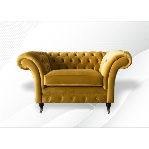 Poltrona Chesterfield Divano In Tessuto Divano In Tessuto Divani Divani Club Lounge Giallo Nuovo-image