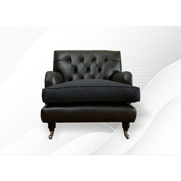 Chesterfield Design Divano Poltrona Divano Imbottito Lusso Tessile Divani 1 Posto In Pelle-image