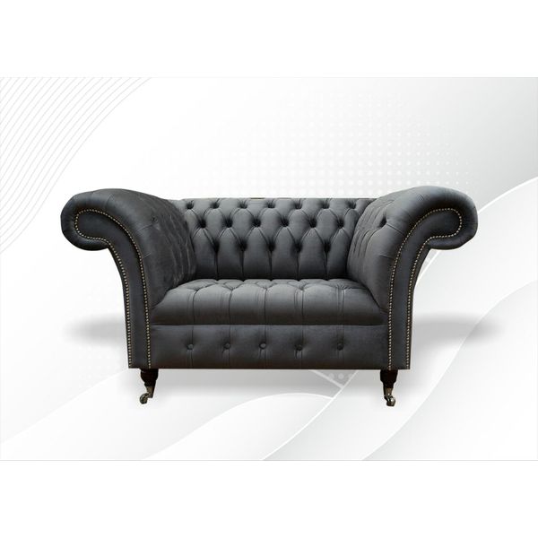 Poltrona Chesterfield Tessuto Grigio Mobili Creativi Nuovo Soggiorno Lusso Moderno-image