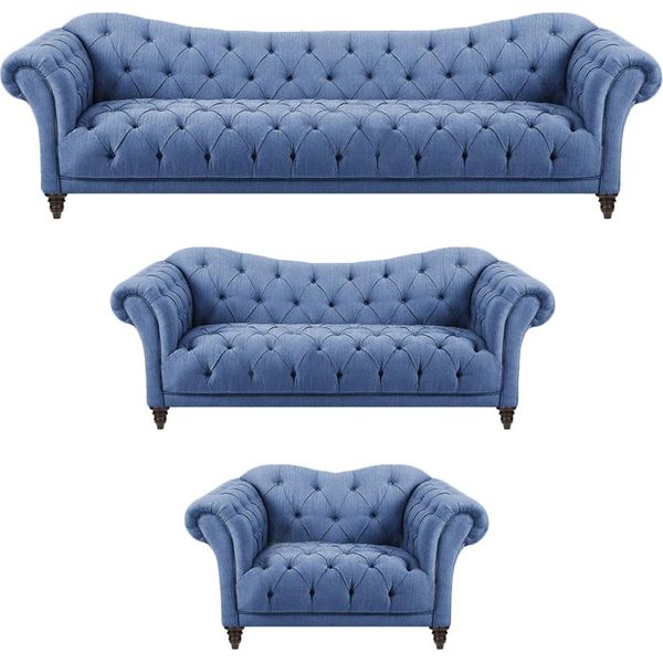 Divani Chesterfield Divano Di Lusso Soggiorno Set Di Mobili Imbottiti Nuovo-image
