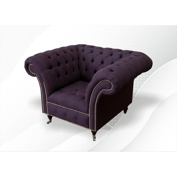 Poltrona Chesterfield Divano In Tessuto Divano In Tessuto Divani Divani Club Lounge Viola Nuovo-image