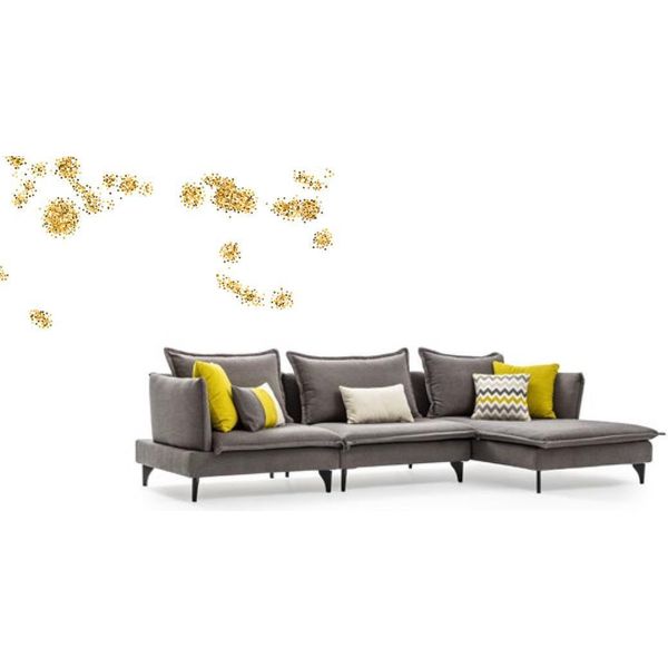 Divano Imbottito Chesterfield Grigio Set Di Divani Angolari Imbottiti Divani Angolari Di Lusso-image