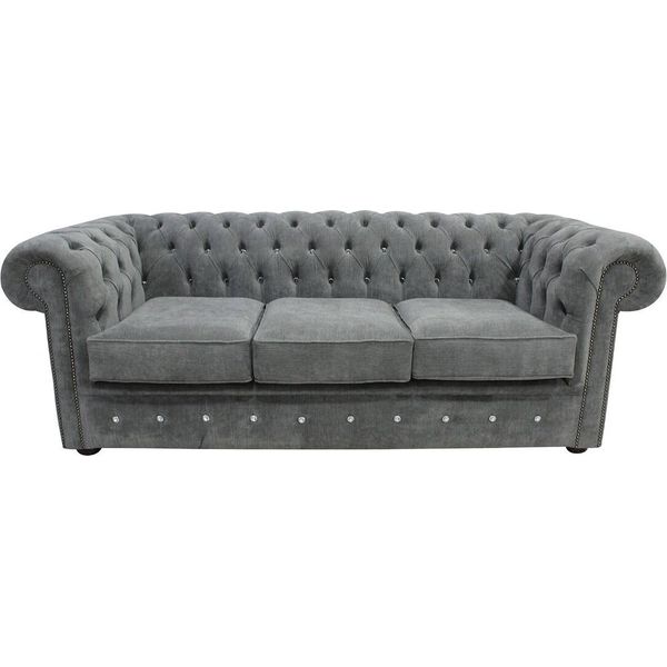 Chesterfield Design Lusso Divano Imbottito Divano Sedile Set Pelle Tessile Nuovo #239-image