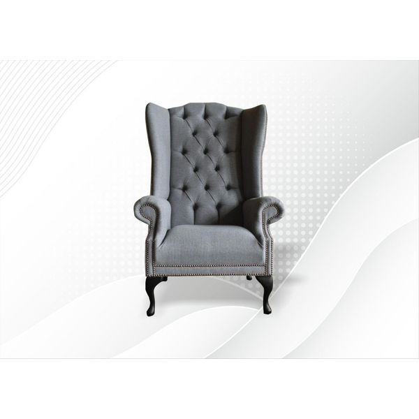 Poltrona Lounge Design Tv Divano Wing Chair Imbottitura Sedile Mobili Chesterfield-image