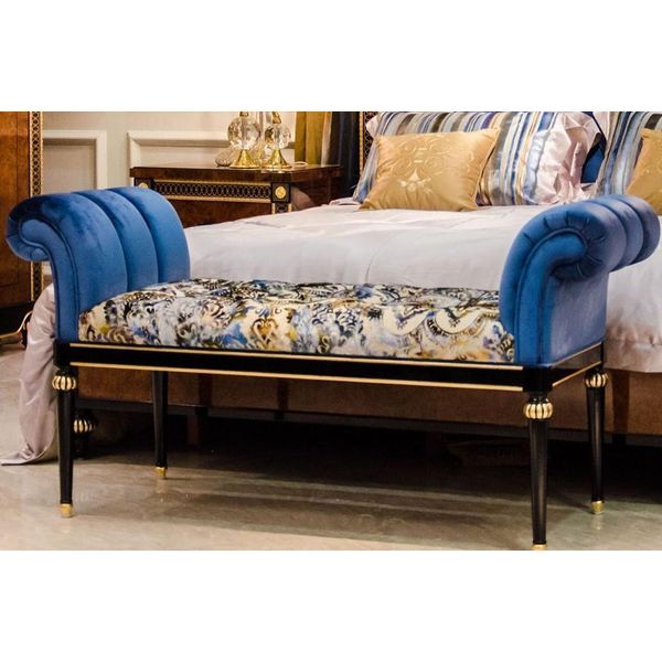 Chaise Lounge Divano Stile Antico E69 Divano Reclinabile Chaise Lounge Tessile Barocco Rococò-image