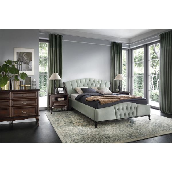 Letto Chesterfield Verde Con Mobili Da Camera In Legno Letti Royal-image