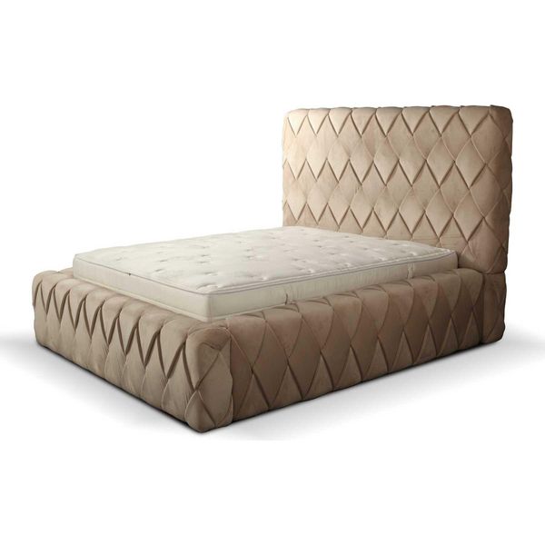 Struttura Letto Di Lusso 180X200 Cm Colore Beige Testata Letti Mobili Camera Da Letto-image