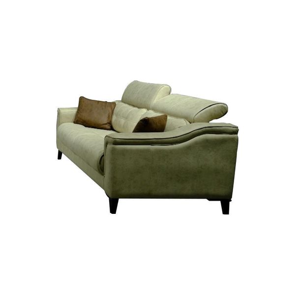 Soggiorno Beige A Tre Posti In Pelle Divano Imbottito A 3 Posti Con Struttura In Legno-image
