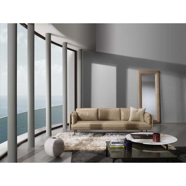 Lusso Tre Posti Prianera Divano Relax Tappezzeria Mobili Beige Divani Divani Pelle-image