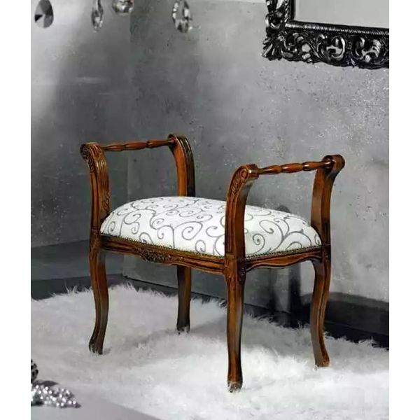 Lusso Sgabello Panca Imbottitura Sedile Design Tessuto Nuove Sedute Mobili-image