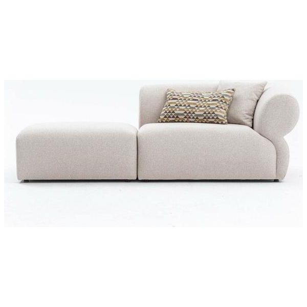 Divano Tessile A 3 Posti Per Il Soggiorno, Arredamento Di Lusso, Divano Beige 215Cm-image