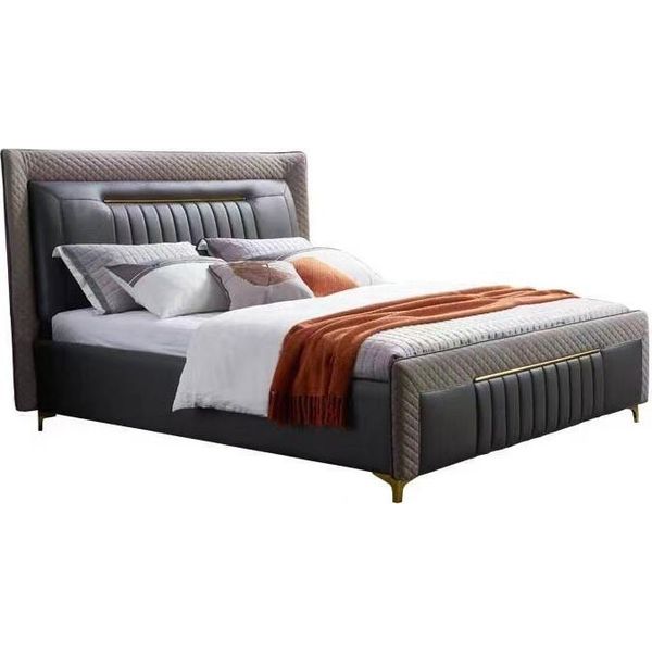 Letto Moderno Letto Moderno Di Lusso In Pelle Letto Hotel Letto Matrimoniale Nuovo-image