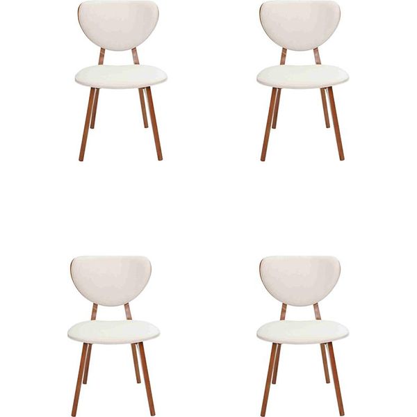 Sedia Moderna Per Sala Da Pranzo Bianca 4X Sedie In Legno Sedia Monoposto Nuova-image