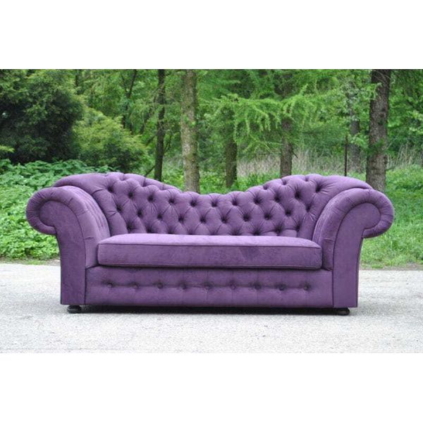 Divano Chesterfield 3 Posti Funzione Letto Tessuto Divano Imbottitura Seduta Divani Tessuto-image