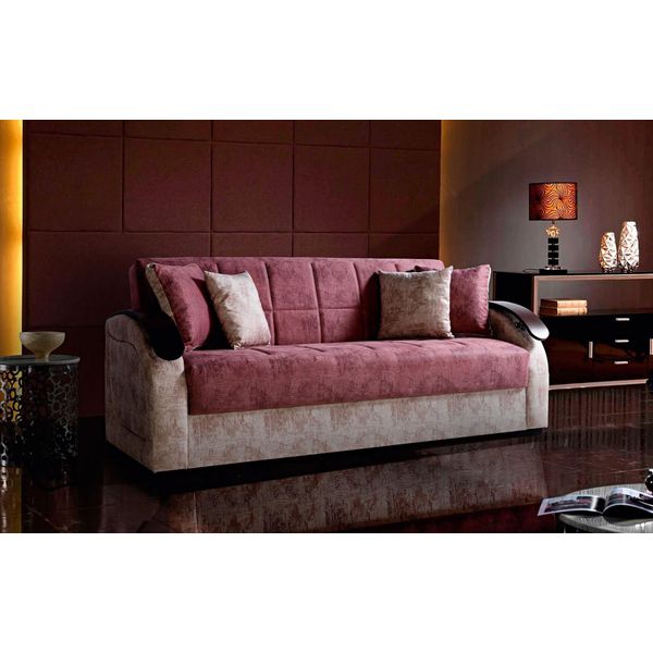 Divano Moderno Rosa A 3 Posti Divano Relax Lusso Divano A 3 Posti Soggiorno Nuovo 3 Posti-image