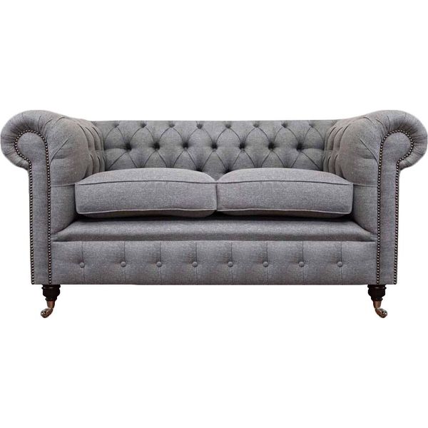 Design Divano Tappezzeria Divano Grigio Lusso Tessile Due Posti Divani Chesterfield-image