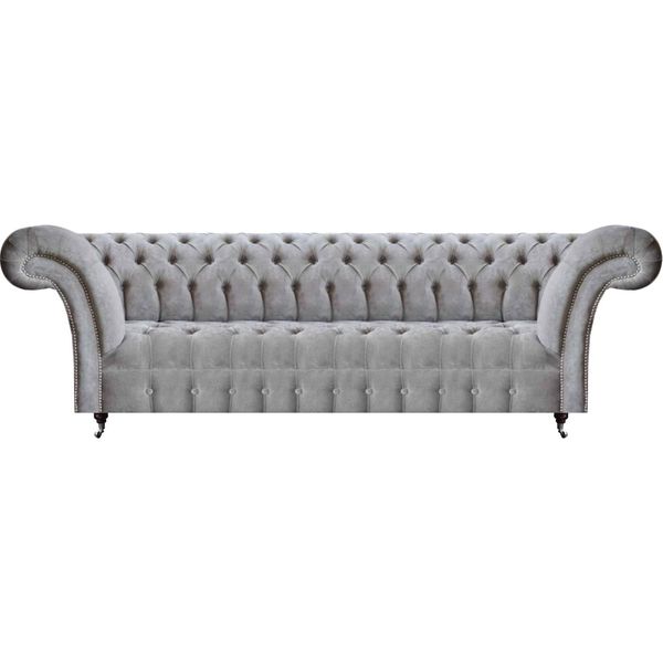 Divano A Quattro Posti Divano Di Design Soggiorno Moderno Imbottito Chesterfield-image