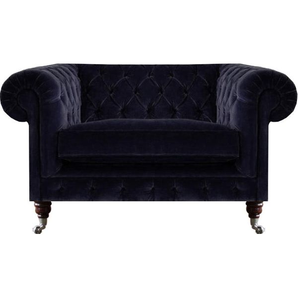 Poltrona Da Salotto Seduta Imbottita Tessile Di Lusso Chesterfield Nuovi Arredi-image